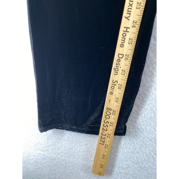 EILEEN FISHER Velvet Pants Small Stretch Jersey Pull On Elastic Waist Black USA - Picture 7 of 8